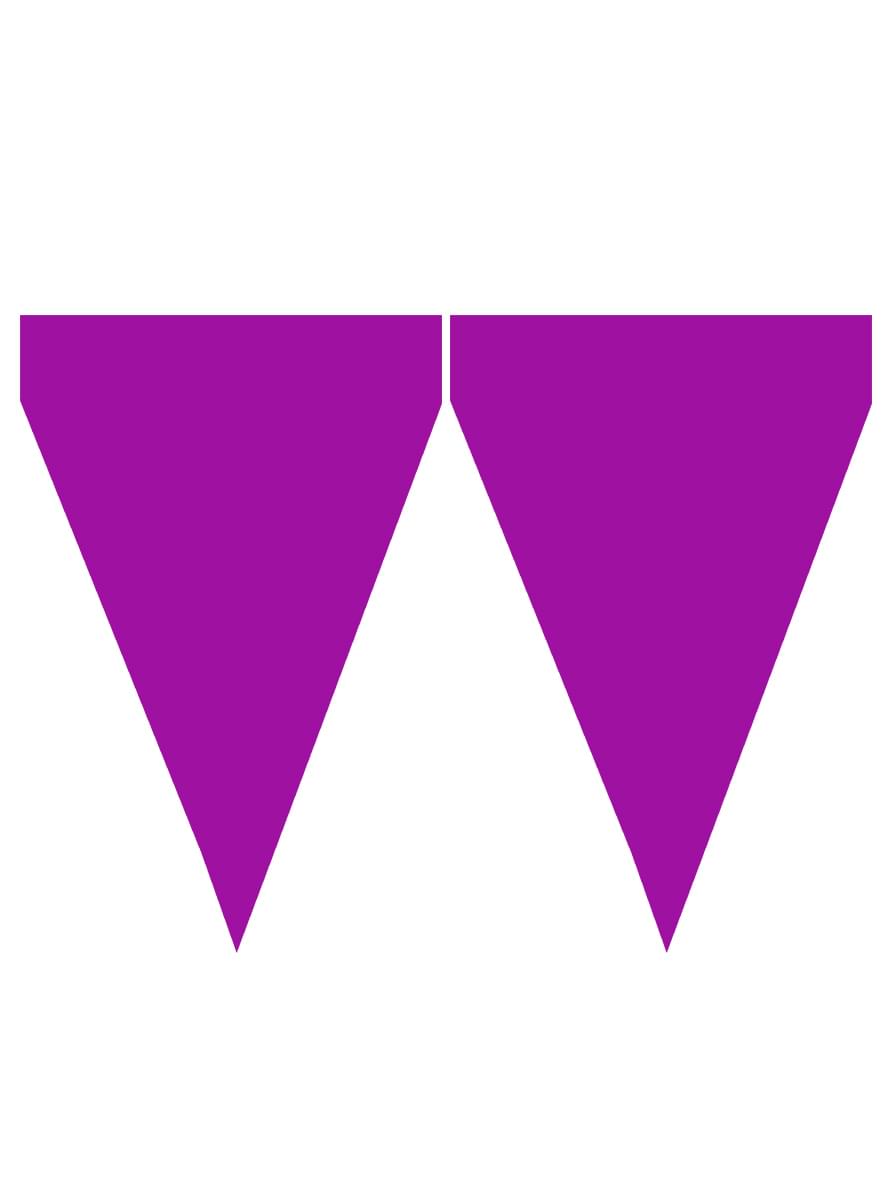 1 festone di bandierine viola - Tinte unite
