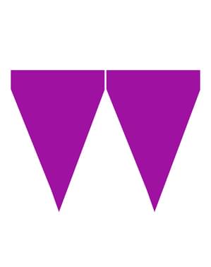 Guirlande à fanions violets - Gamme couleur unie