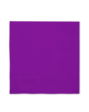 16 Purple Napkins (33x33cm) - Plain Colours