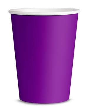 8 fialových pohárov – Jednofarebné