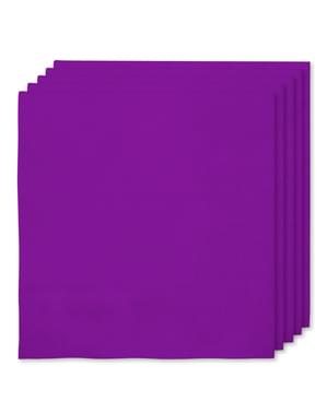 16 лилави салфетки (33x33 см) - обикновени цветове