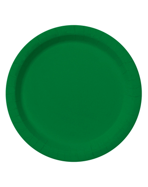 8 Pappteller grün (23 cm) - Unifarben