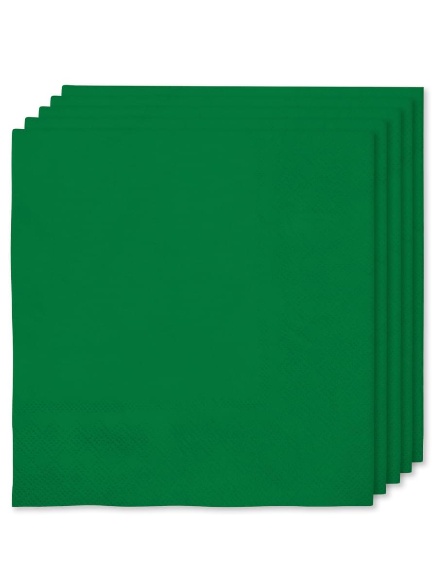 16 șervețele verzi (33x33cm) - Culori simple