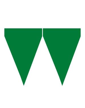 1 Banier met groene vlaggen - Effen kleuren