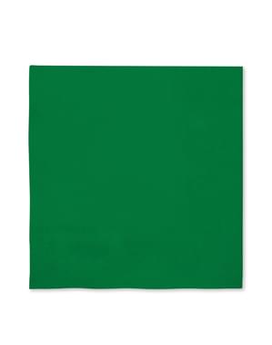 16 Green Napkins (33x33cm) - Plain Colours
