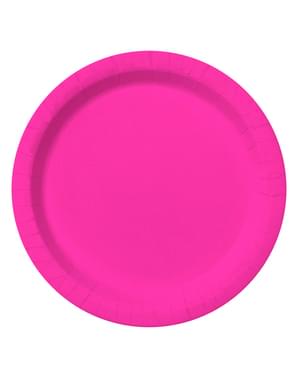 8 Pappteller pink (23 cm) - Unifarben