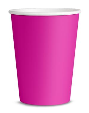 8 чаши с цвят на фуксия - обикновени цветове