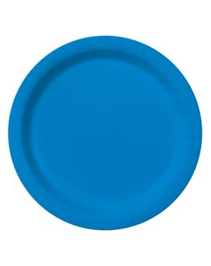 8 marineblå tallerkner (23 cm) - Plain Colours