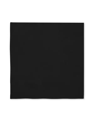 16 Svarte Servietter (33x33cm) - Standard farger