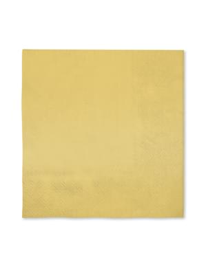 16 servilletas color dorado (33x33cm) - Colores lisos