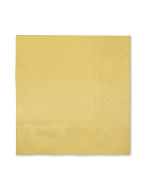 16 zlatých ubrousků (33 x 33 cm) - Plain Colours