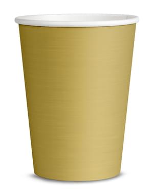 8 copos cor dourado - Cores lisas
