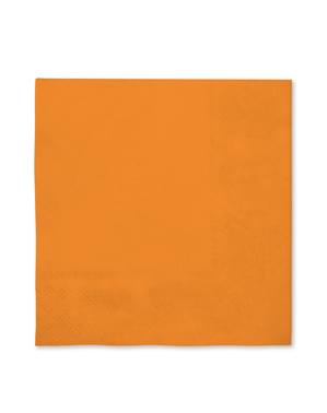16 Orange Napkins (33x33cm) - Plain Colours