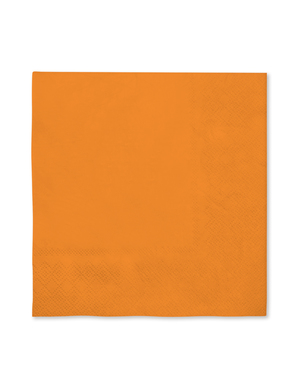 16 servilletas color naranja (33x33cm) - Colores lisos