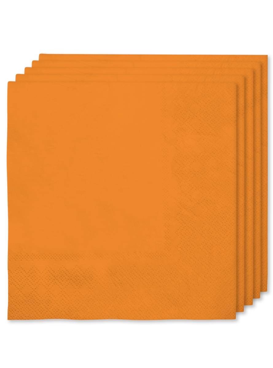 16 guardanapos cor laranja (33x33cm) - Cores lisas