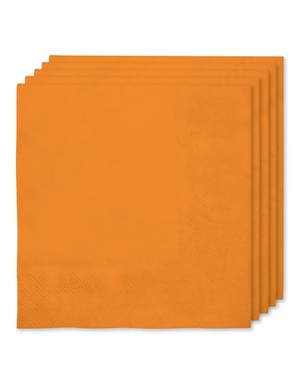 16 oranje servetten (33x33cm) - Effen kleuren