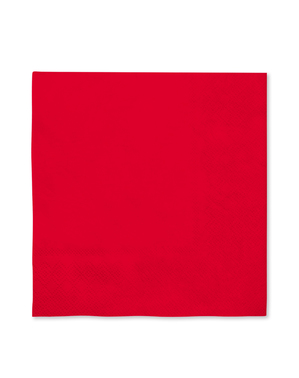 16 červených obrúskov (33x33cm) - Jednofarebné