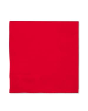 16 Røde Servietter (33x33cm) - Standard farger