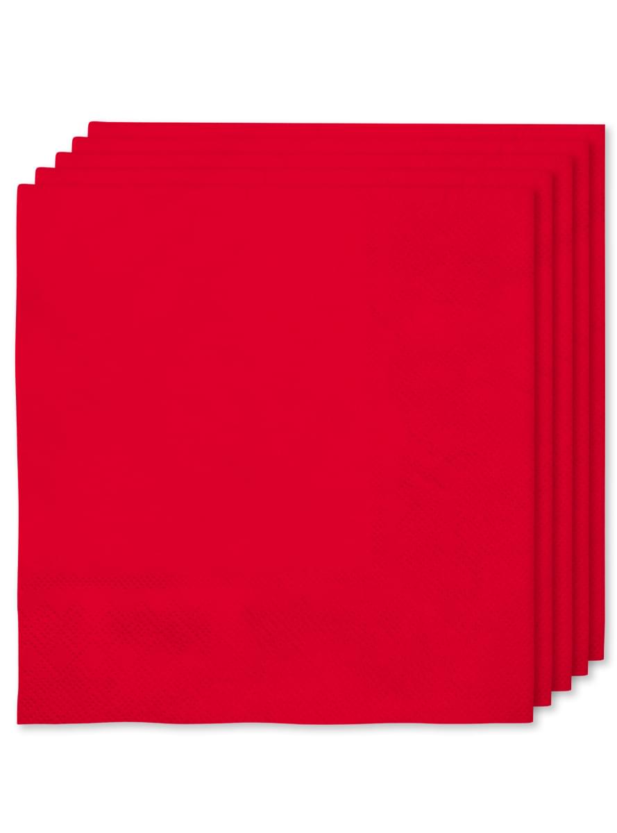 16 Red Napkins (33x33cm) - Plain Colours