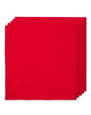 16 červených obrúskov (33x33cm) - Jednofarebné