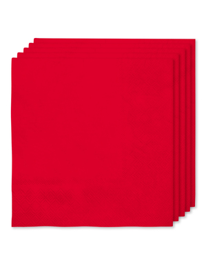 16 røde servietter (33x33cm) - Plain Colours