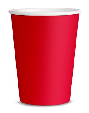 8 červených pohárov – Jednofarebné