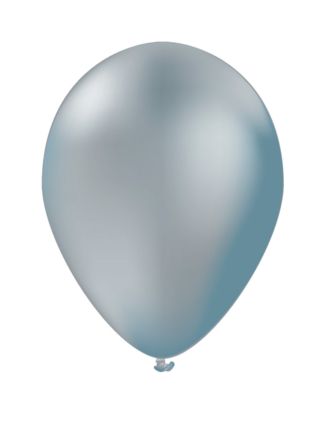 10 Luftballons silber - Unifarben