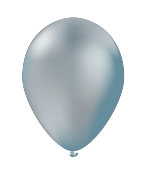 10 strieborných balónov - Jednofarebné