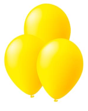 10 gule balloner - Plain Colours