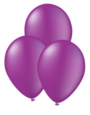 10 ballonger lila - Slätstrukna färger