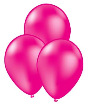 10 balões cor fúcsia - Cores lisas