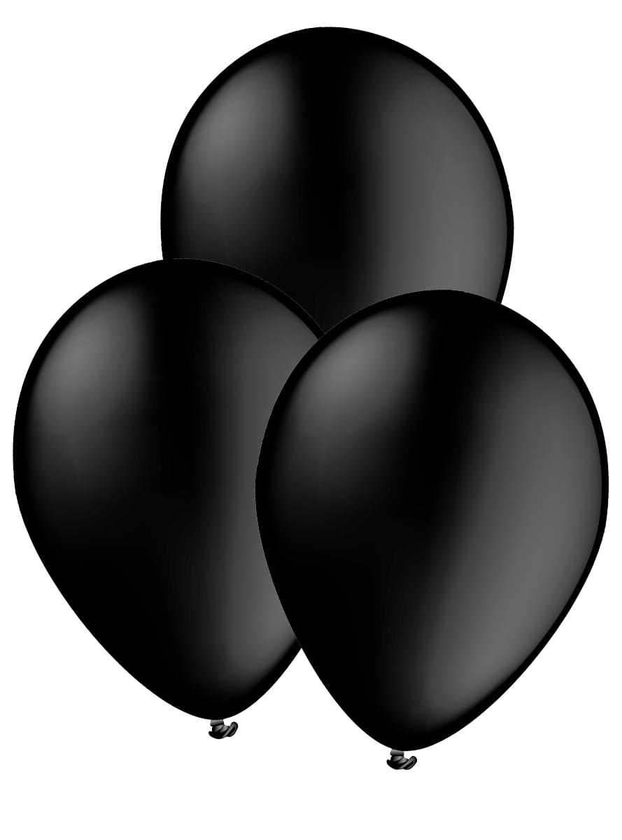 10 musta värvi õhupalli - Ühtlased värvid