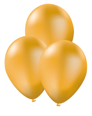 10 Luftballons gold - Unifarben