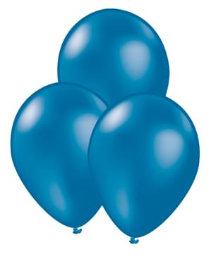 10 marineblauwe ballonnen - Effen kleuren