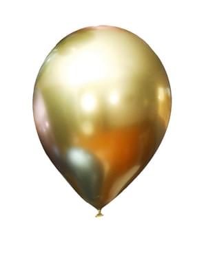 10 Metalliske Gullballonger - Standard farger