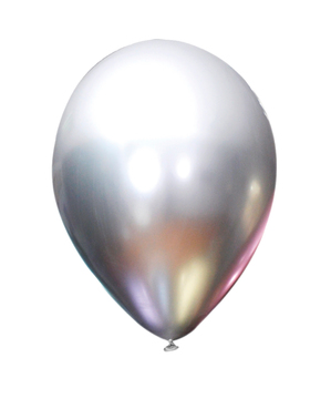 10 balões prateados metalizados - Cores Lisos