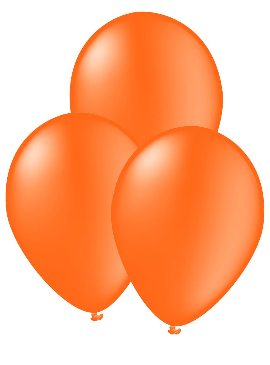 10 Orange Balloons - Plain Colours
