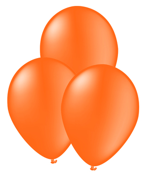 10 ballons orange - Gamme couleur unie