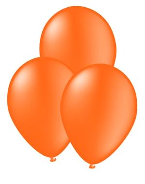 10 balões cor laranja - Cores lisas