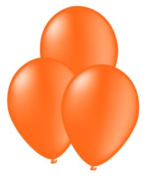 10 oranžs gaisa balons - Līdzenas krāsas