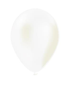 10 Luftballons perlweiß - Unifarben