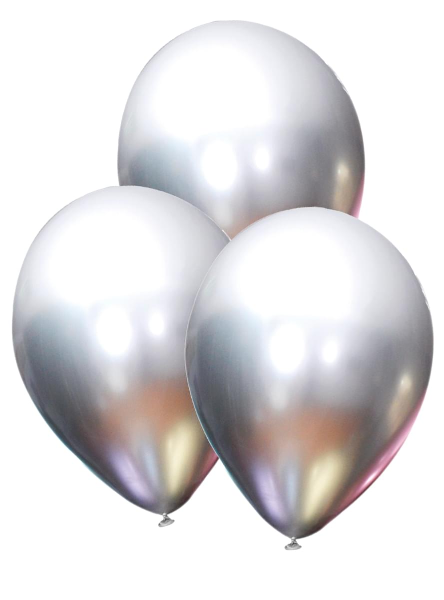 10 ballonger silver metallic - Slätstrukna färger