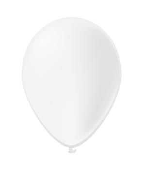 10 Luftballons weiß - Unifarben
