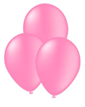 10 Lichtroze ballonnen - Effen kleuren