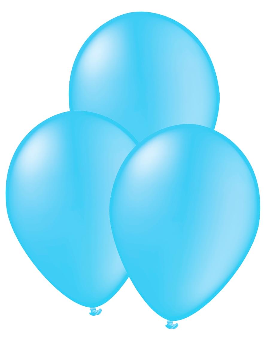 10 ballonger ljusblå - Slätstrukna färger
