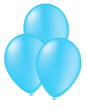 10 ballonger ljusblå - Slätstrukna färger