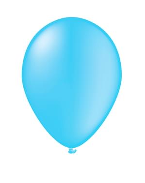 10 Lyseblå ballonger - Standard farger