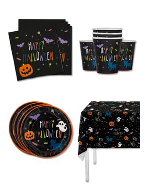 Kit decorazioni per festa di Halloween con zucche per 8 persone - Happy Halloween