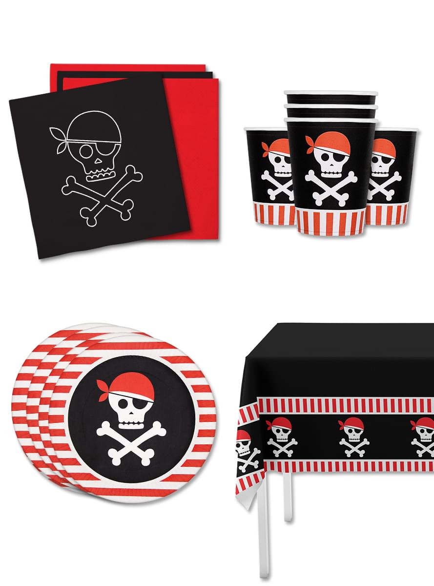 Kit decoración de fiesta de piratas para 8 personas - Pirates Party