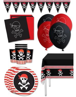 Premium Piratfest dekorationssæt til 8 personer - Pirate Party